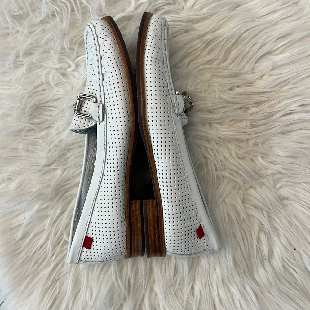 Women's White Loafers with Silver Accents - Picture 3 of 9
